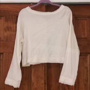 Free People White/Cream Tie Back Top